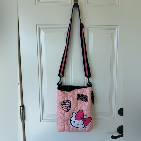 Sanrio Handbags - Sanrio Hello Kitty Bag Purse Adjustable Strap and Decorative Patches Pink